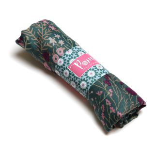 Teal Mix Floral Scarf with Border by Peace of Mind